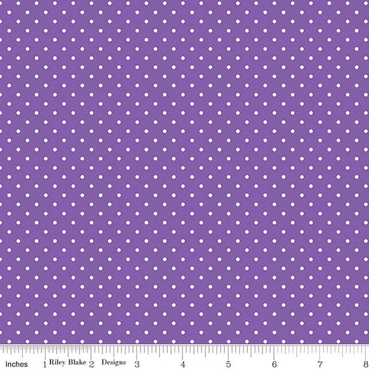 Swiss Dot White On Iris - Riley Blake from Fort Worth Fabric Studio