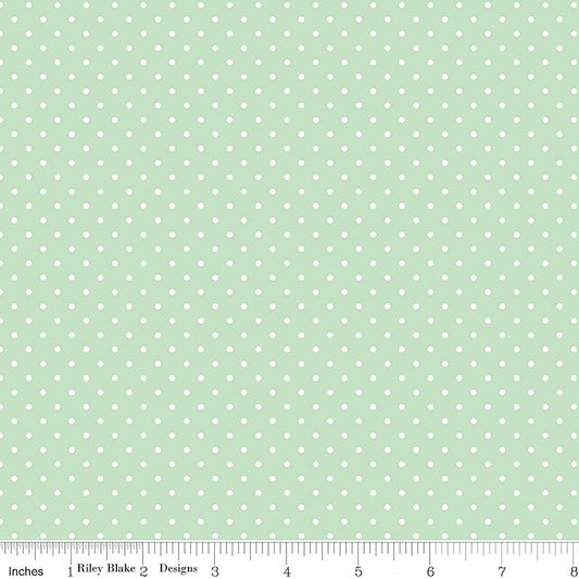 Swiss Dot White On Sweet Mint - Riley Blake from Fort Worth Fabric Studio