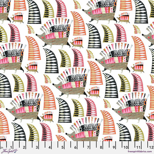 Tales from the Forest Hedgehogs Multi - Free Spirit from Fort Worth Fabric Studio