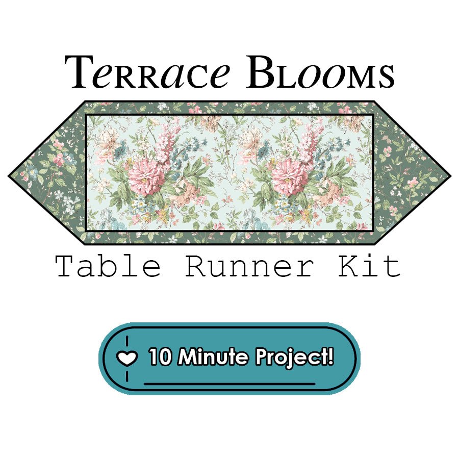 Terrace Blooms 10 Minute Table Runner Kit Maywood - Benartex from Fort Worth Fabric Studio