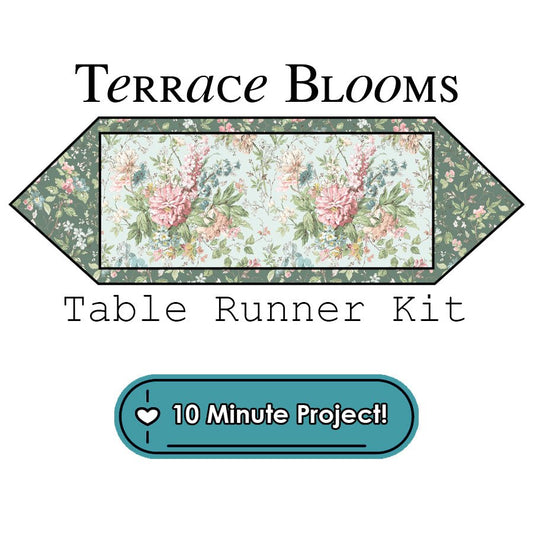 Terrace Blooms 10 Minute Table Runner Kit Maywood - Benartex from Fort Worth Fabric Studio