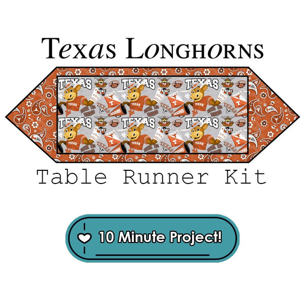 Texas Longhorns 10 Minute Table Runner Kit Sykel - Sykel Enterprises from Fort Worth Fabric Studio