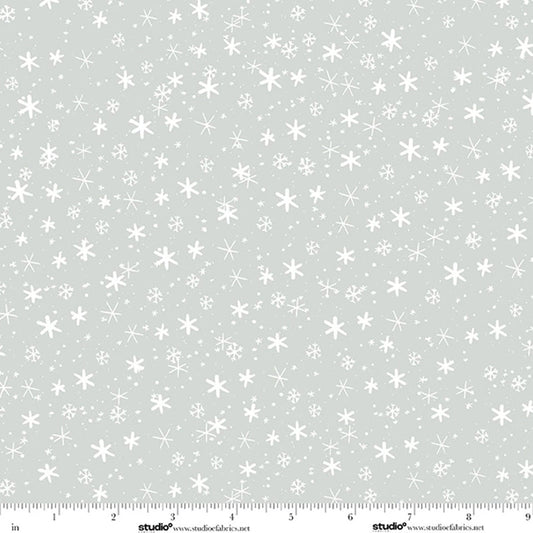 The Cool Club Flannel Small Snowflake Toss Cloud - Studio E from Fort Worth Fabric Studio