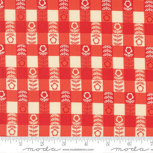 The Henhouse Floral Gingham Barn - Moda from Fort Worth Fabric Studio