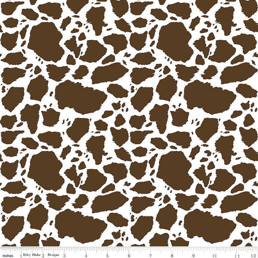 The Homestead Cow Patches Brown - Riley Blake from Fort Worth Fabric Studio
