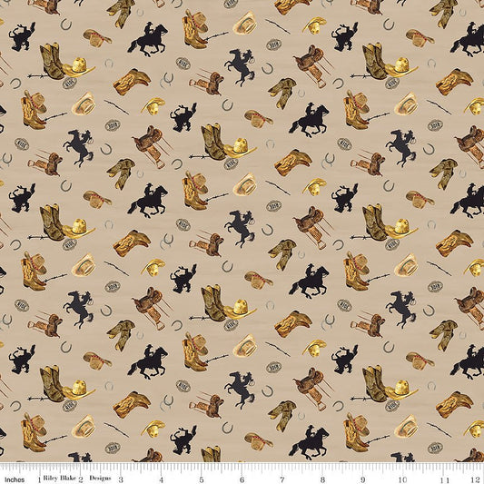 The Homestead Icon Toss Tan - Riley Blake from Fort Worth Fabric Studio