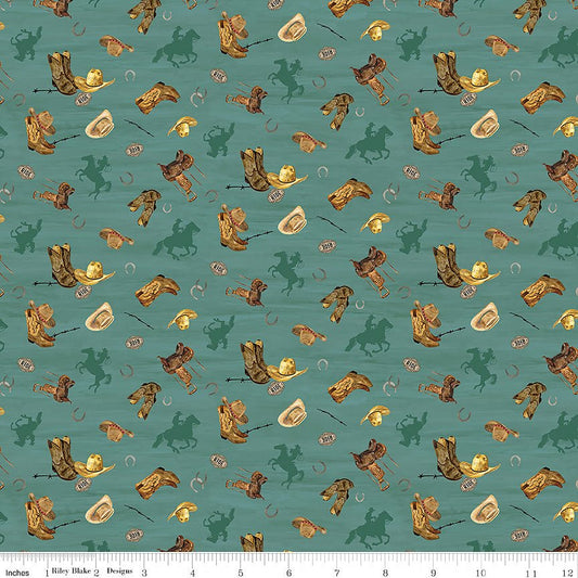 The Homestead Icon Toss Teal - Riley Blake from Fort Worth Fabric Studio