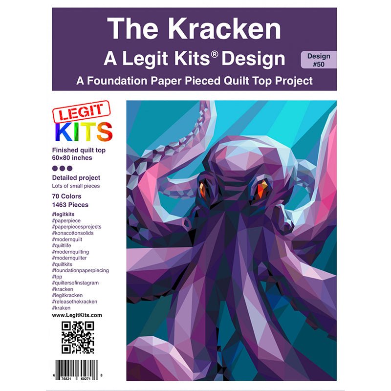 The Kracken Foundation Paper Pieced Quilt Pattern by Legit Kits Design - Legit Kits Design from Fort Worth Fabric Studio