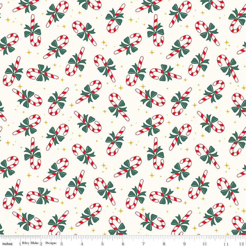 The North Pole Flannel Candy Cane White – Remnant 34" × 44"