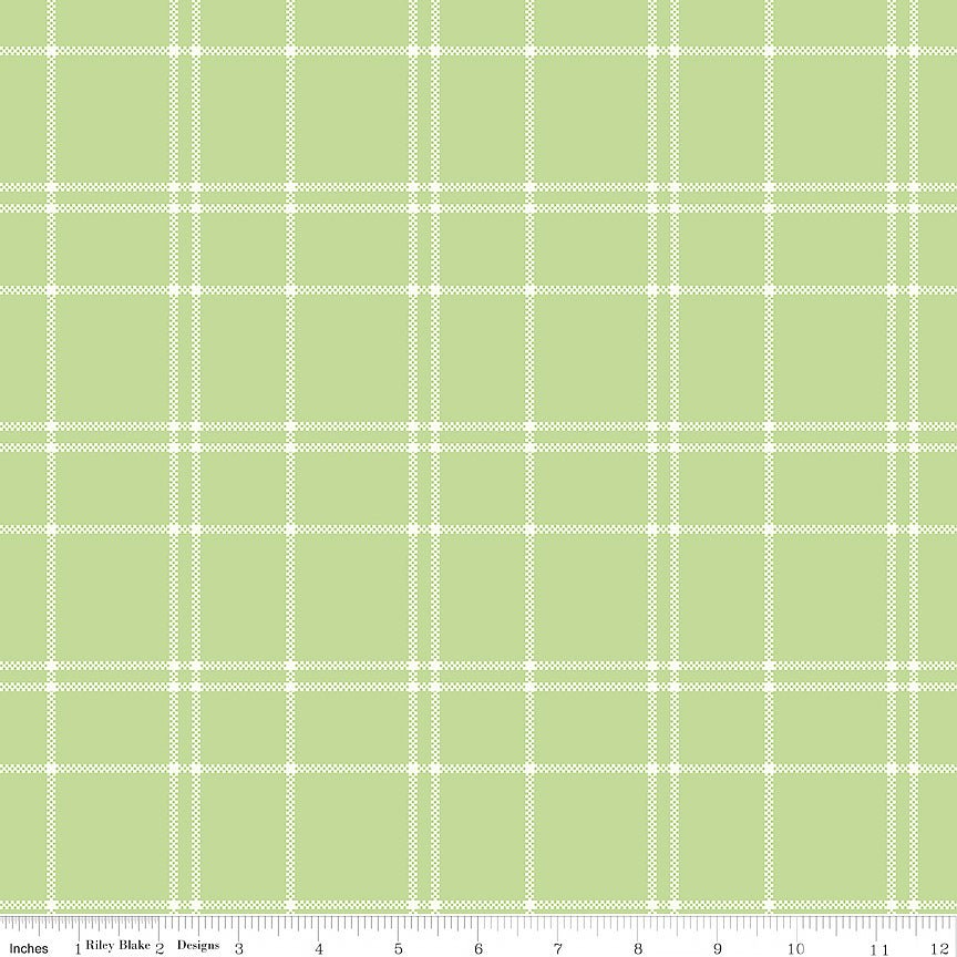 The North Pole Flannel Plaid Honeydew – Remnant 27" × 44"
