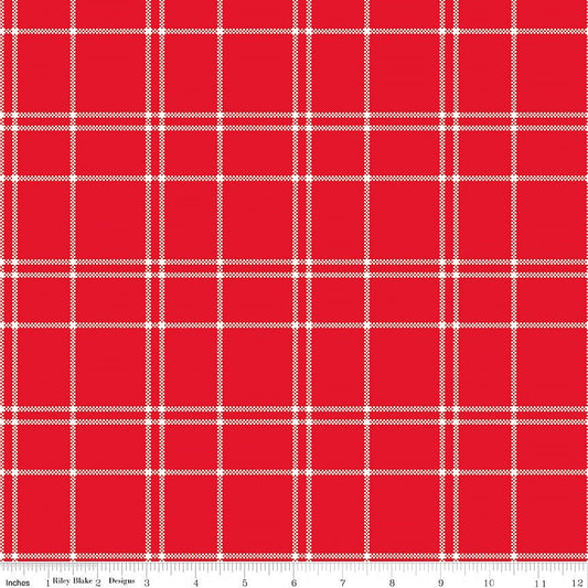 The North Pole Flannel Plaid Tomato - Riley Blake from Fort Worth Fabric Studio