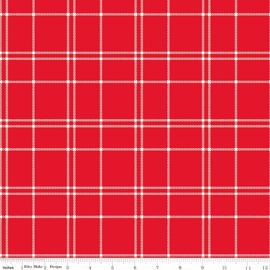 The North Pole Flannel Plaid Tomato – Remnant 31" × 44"