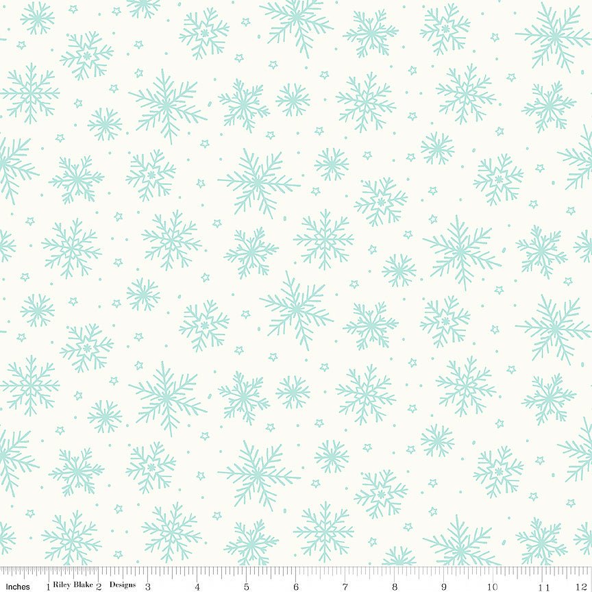 The North Pole Flannel Snowflakes White – Remnant 34″ × 44″