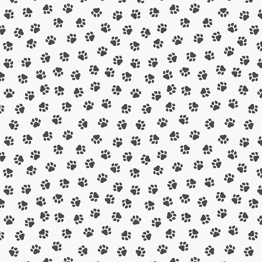 The Purrfect Book Club Paws Black on White – Remnant 37″ × 44″