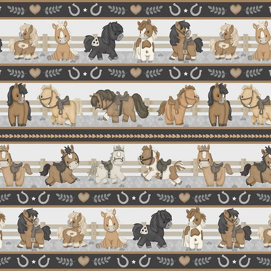 Tiny Trots Pony Stripe Multi - Henry Glass from Fort Worth Fabric Studio
