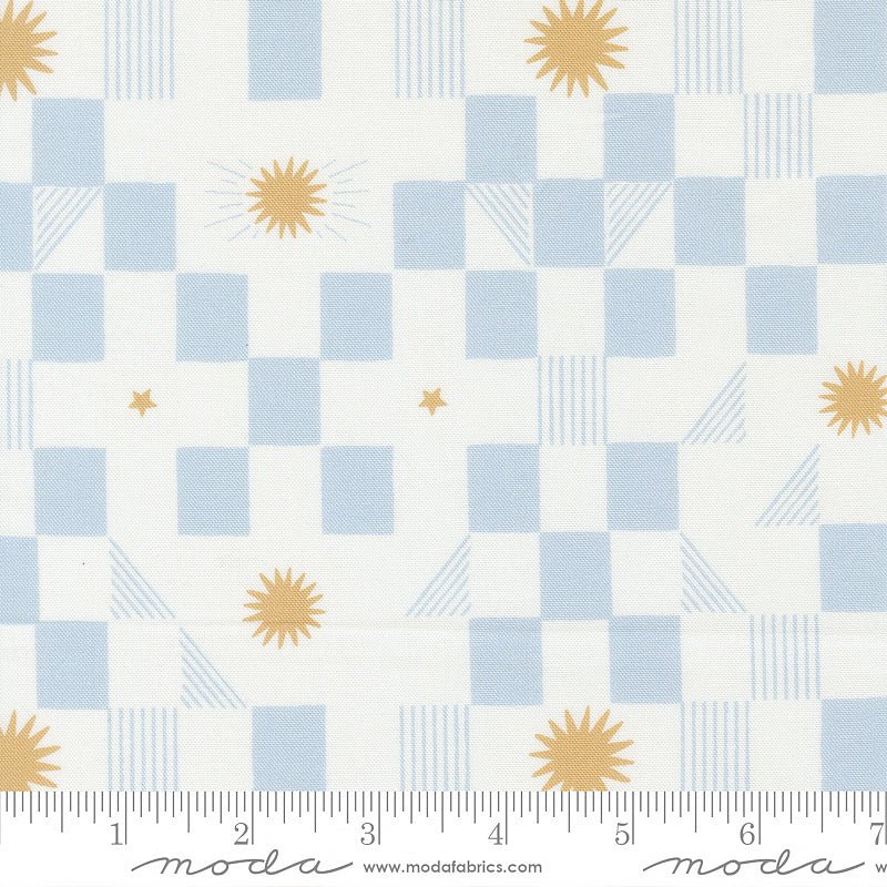 To The Moon & Back Stars & Blocks Sky - Moda from Fort Worth Fabric Studio