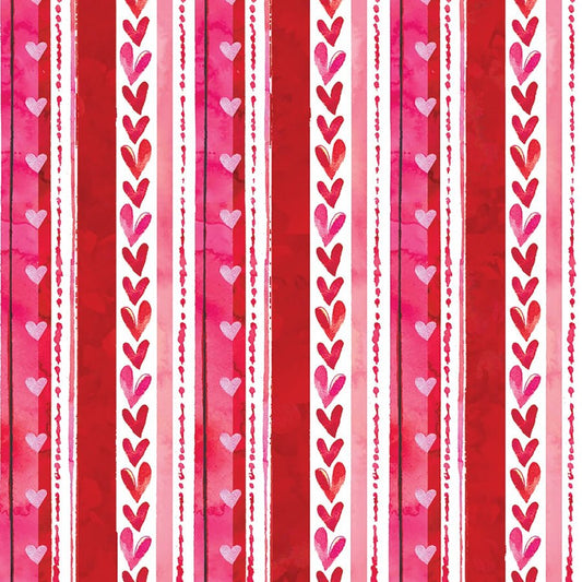 True Love Cupid's Stripes Multi - 3 Wishes Fabric from Fort Worth Fabric Studio