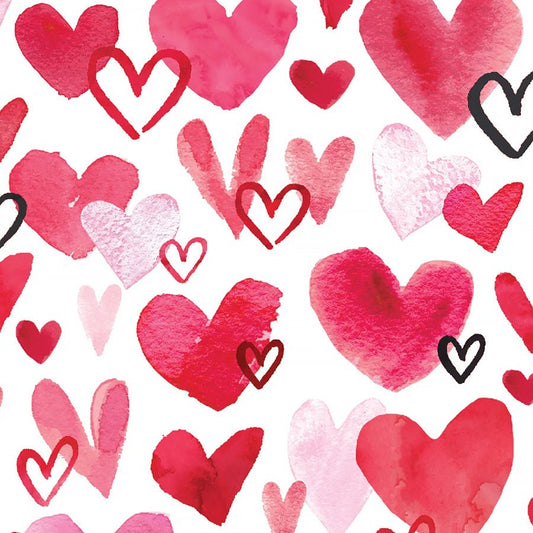 True Love Hearts Aflutter White - 3 Wishes Fabric from Fort Worth Fabric Studio