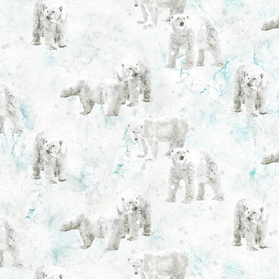 Tundra Crossing Polar Bears White - Northcott from Fort Worth Fabric Studio
