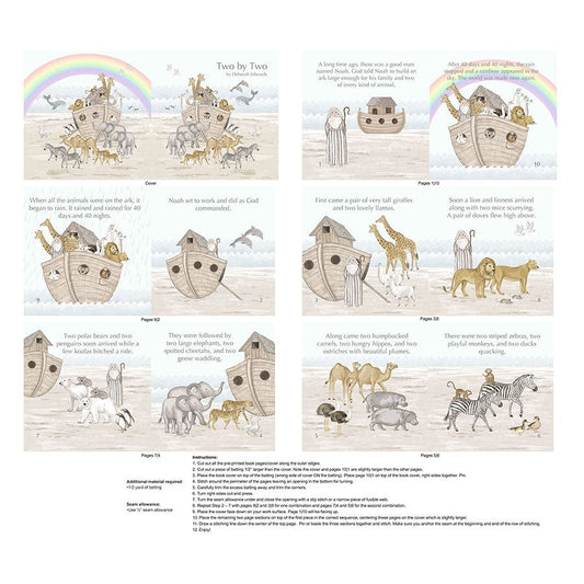 Two by Two 36" Book Panel Cream Multi - Northcott from Fort Worth Fabric Studio