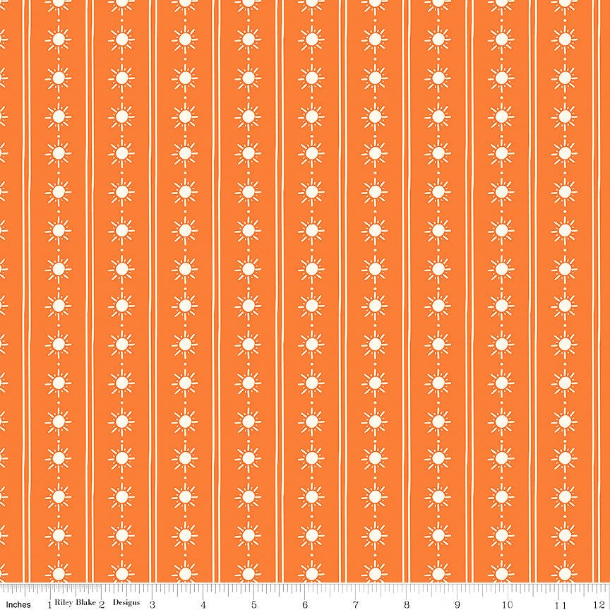 Two by Two Happy Rays Orange - Riley Blake from Fort Worth Fabric Studio