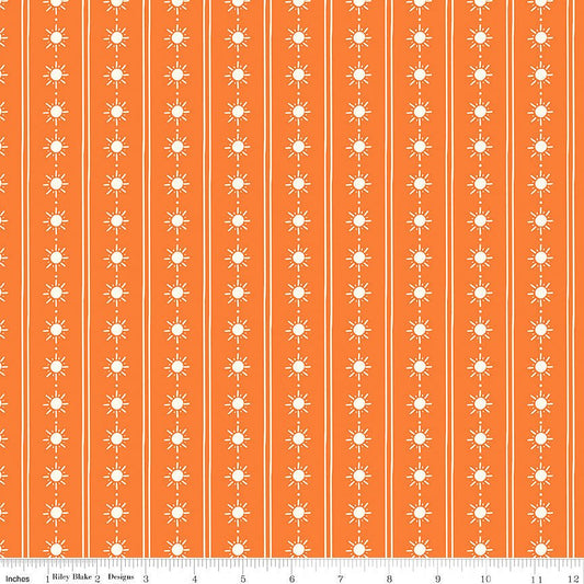 Two by Two Happy Rays Orange - Riley Blake from Fort Worth Fabric Studio