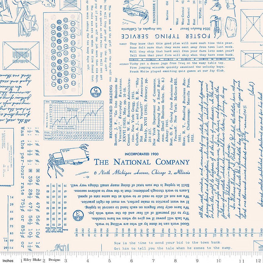 TYPE/ography Background Denim Yardage by Riley Blake