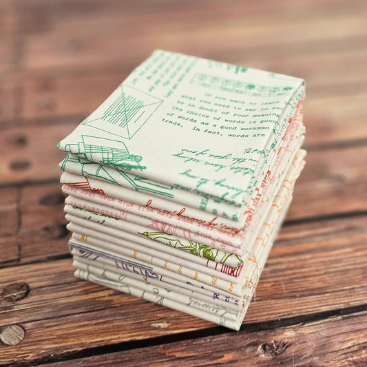 TYPE/ography Background Fat Quarter Bundle 9 Prints - Riley Blake from Fort Worth Fabric Studio