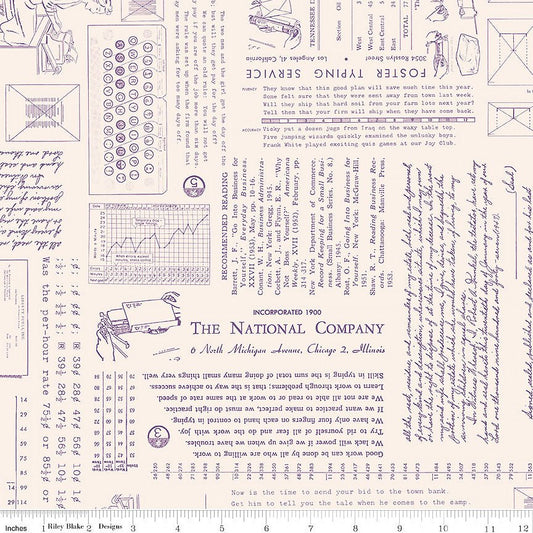 TYPE/ography Background Plum Yardage by Riley Blake