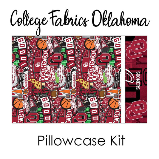 University of Oklahoma Sooners Pillowcase Kit from FWFS - Fort Worth Fabric Studio from Fort Worth Fabric Studio
