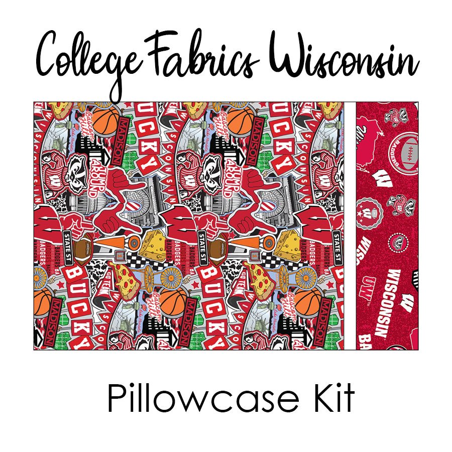 University of Wisconsin Bucky Badger Pillowcase Kit from FWFS Kit by Fort Worth Fabric Studio