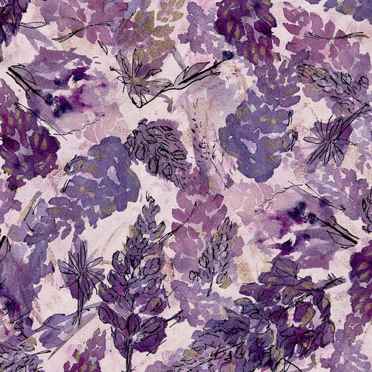 Valley View Lupine Aubergine - Henry Glass from Fort Worth Fabric Studio