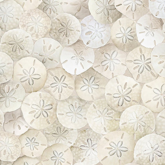 Water's Edge Sand Dollars Sand - Timeless Treasures from Fort Worth Fabric Studio