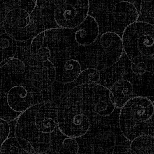 Whimsy Basics Swirls Black - Henry Glass from Fort Worth Fabric Studio