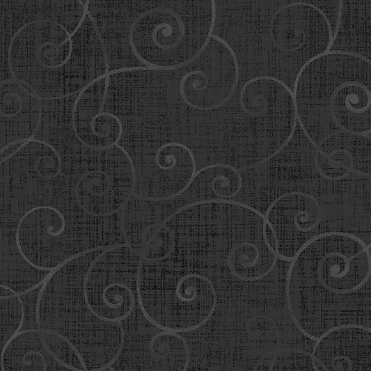 Whimsy Basics Swirls Charcoal - Henry Glass from Fort Worth Fabric Studio
