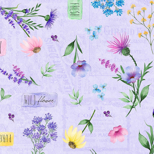 Wildflower Meadow Large All Over Purple - Wilmington Prints from Fort Worth Fabric Studio