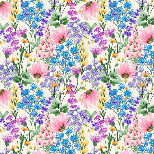 Wildflower Meadow Packed Floral Cream - Wilmington Prints from Fort Worth Fabric Studio