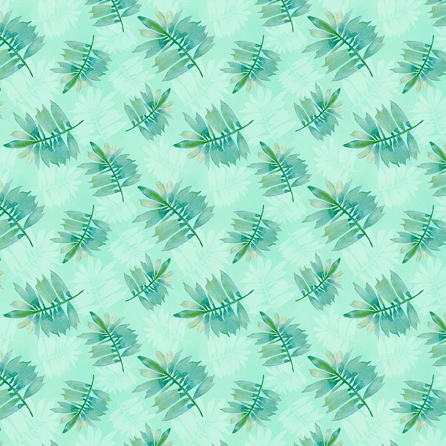 Wilmington Underwater Wonders Leaf Toss Green 1 Yard Cut - Wilmington Prints from Fort Worth Fabric Studio