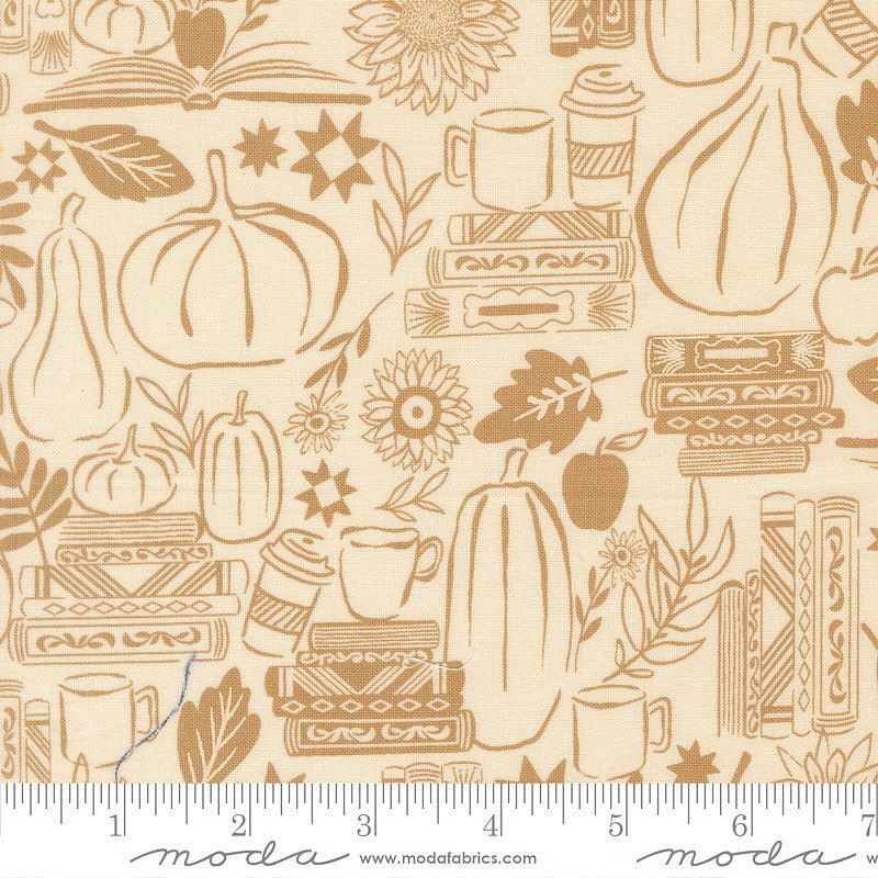 Windfall Cozy Up Fall Eggshell – Remnant 12" × 44" - Moda from Fort Worth Fabric Studio