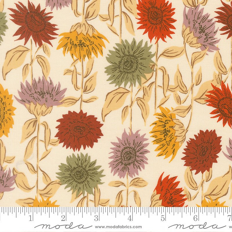 Windfall Sunflower Field Eggshell – Remnant 16" × 44"