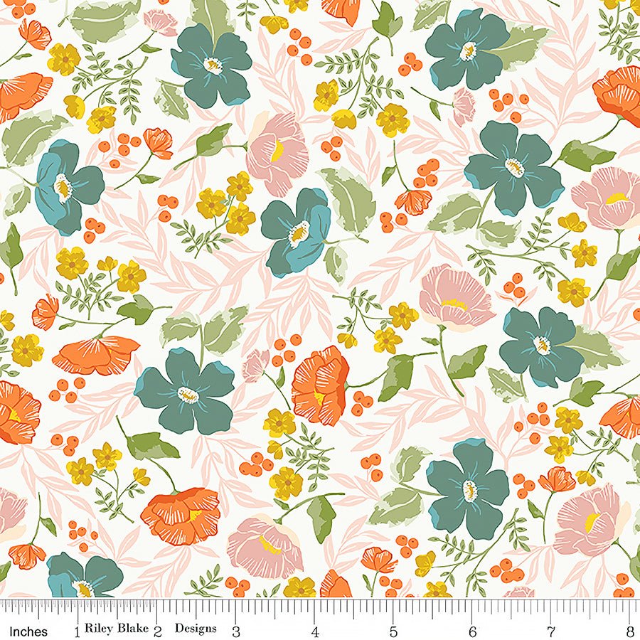 Winged Medley Boho Blooms Cloud - Riley Blake from Fort Worth Fabric Studio