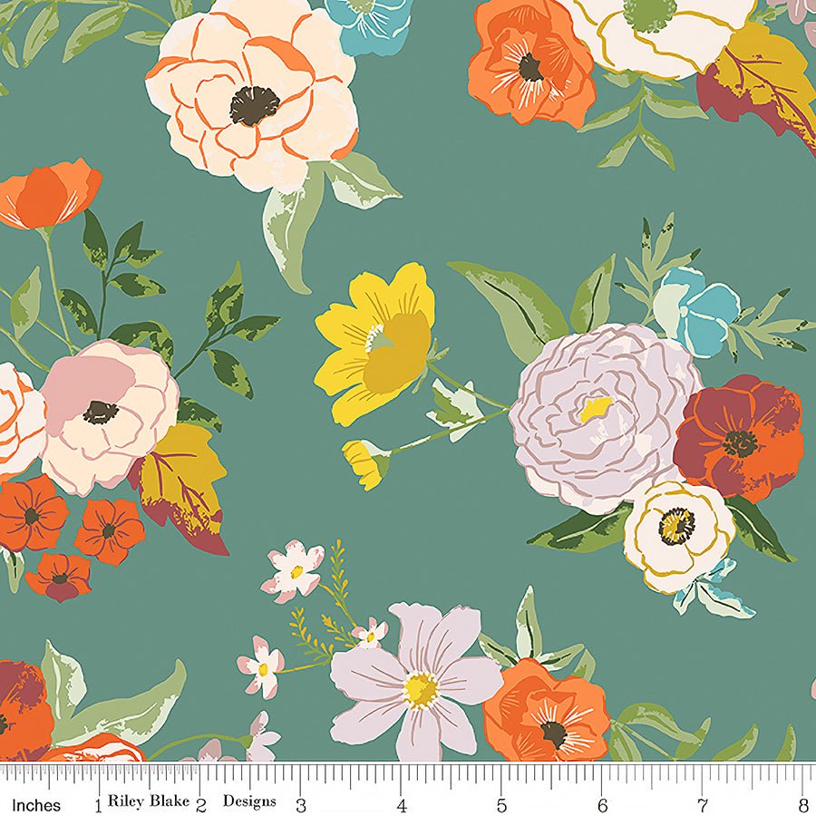 Winged Medley Main Teal - Riley Blake from Fort Worth Fabric Studio