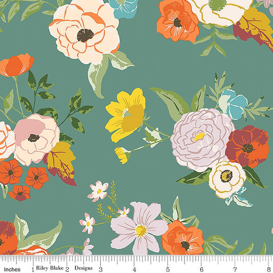 Winged Medley Main Teal - Riley Blake from Fort Worth Fabric Studio