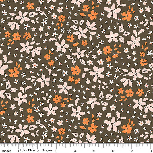 Winged Medley Petals Brown - Riley Blake from Fort Worth Fabric Studio