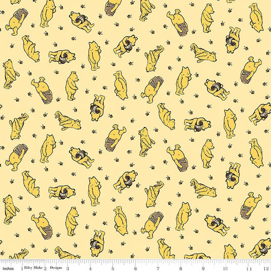 Winnie the Pooh Flannel Bear Toss Sunshine - Riley Blake from Fort Worth Fabric Studio