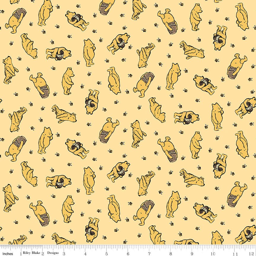 Winnie the Pooh Toss Sunshine - Riley Blake from Fort Worth Fabric Studio