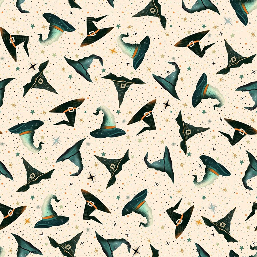 Witchy Wicked Witch Hats Cream - Blank Quilting from Fort Worth Fabric Studio
