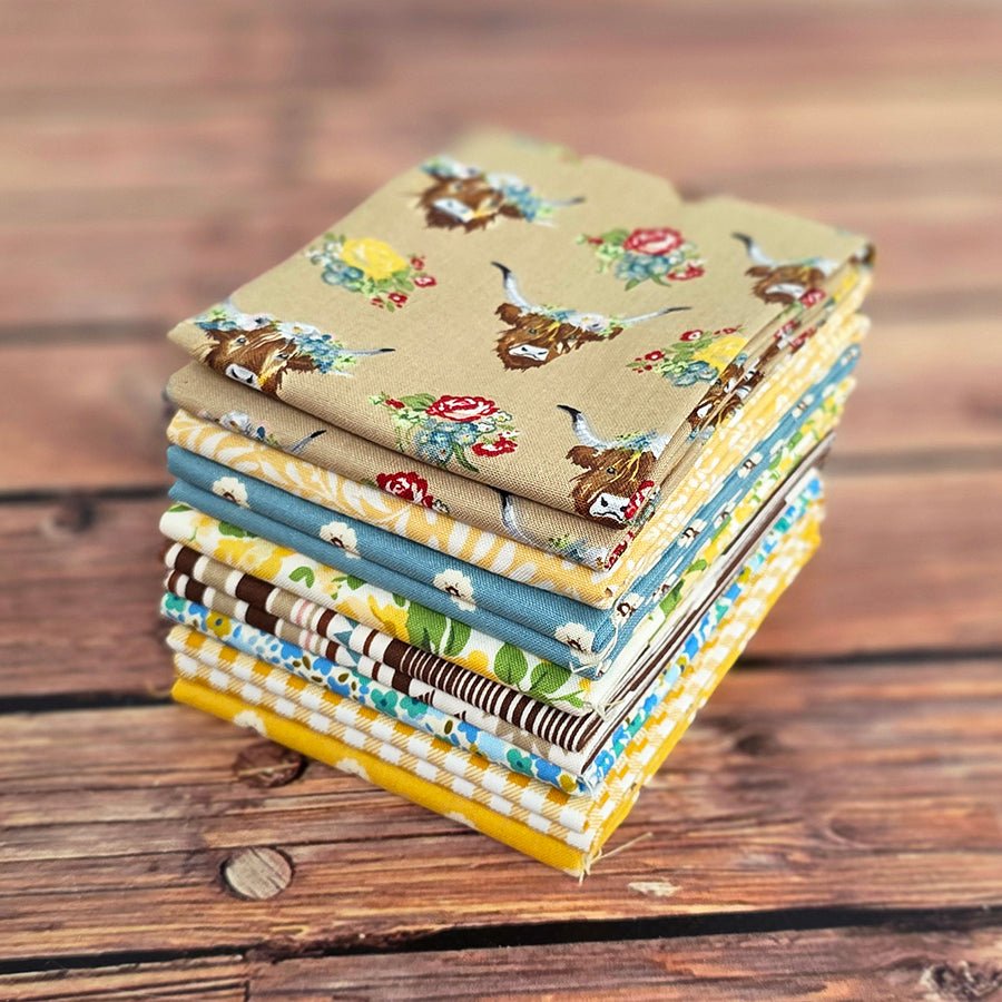 Yellow Rose Cowgirl – FWFS Exclusive 8 Piece Fat Quarter Bundle - Fort Worth Fabric Studio from Fort Worth Fabric Studio