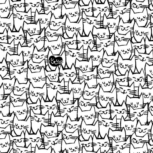 108" Wide Quilt Backing Packed Cats White from Windham - Windham from Fort Worth Fabric Studio