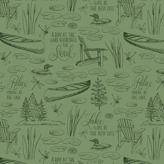 Lakefront Toile Green